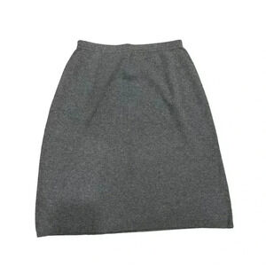 Basic Editions Gray Pencil Skirt Small Knit Business Casual Careerwear Office